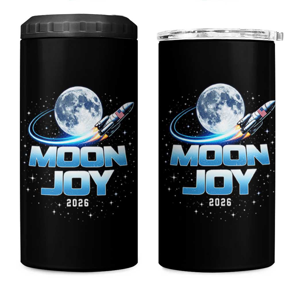 Celestial Moon Joy 2026 4 in 1 Can Cooler Tumbler Rocket Launch '26 Lunar Mission Celebration