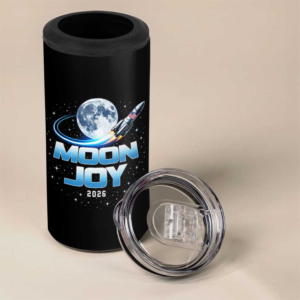 Celestial Moon Joy 2026 4 in 1 Can Cooler Tumbler Rocket Launch '26 Lunar Mission Celebration