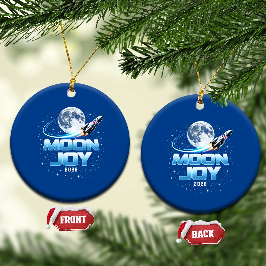 Celestial Moon Joy 2026 Ceramic Ornament Rocket Launch '26 Lunar Mission Celebration