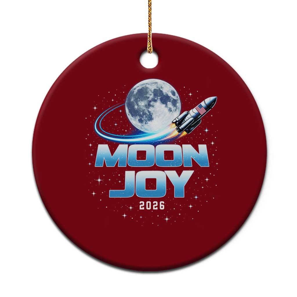 Celestial Moon Joy 2026 Ceramic Ornament Rocket Launch '26 Lunar Mission Celebration