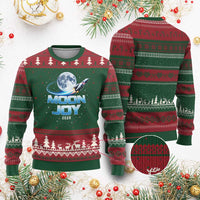 Celestial Moon Joy 2026 Ugly Christmas Sweater Rocket Launch '26 Lunar Mission Celebration