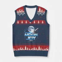 Celestial Moon Joy 2026 V-Neck Knit Sweater Vest Rocket Launch '26 Lunar Mission Celebration
