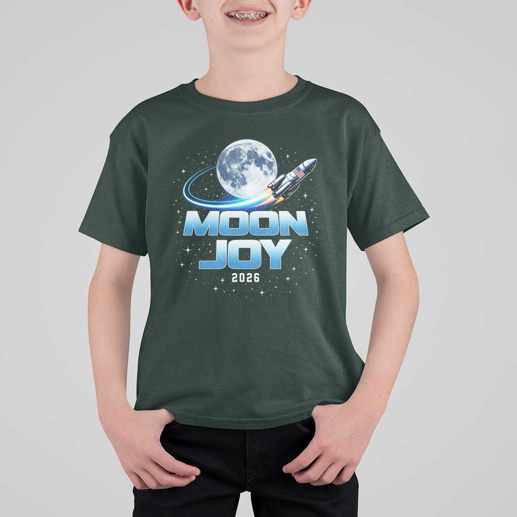 Celestial Moon Joy 2026 T Shirt For Kid Rocket Launch '26 Lunar Mission Celebration