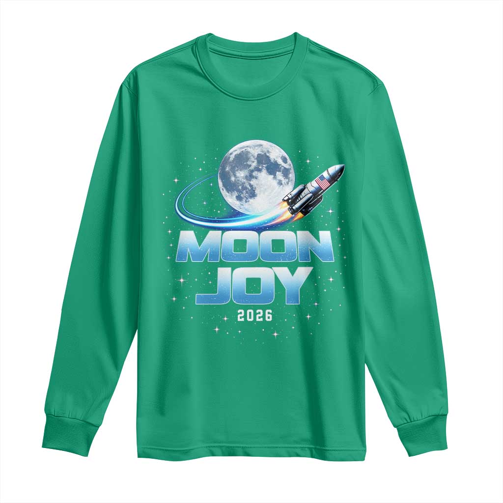Celestial Moon Joy 2026 Long Sleeve Shirt Rocket Launch '26 Lunar Mission Celebration