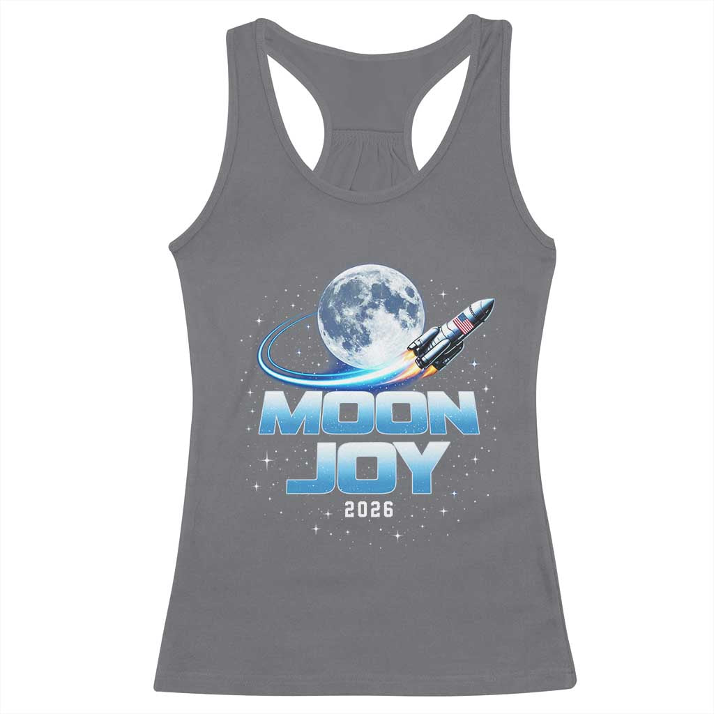 Celestial Moon Joy 2026 Racerback Tank Top Rocket Launch '26 Lunar Mission Celebration