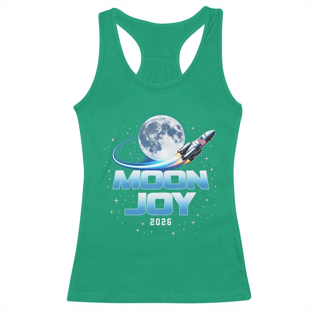 Celestial Moon Joy 2026 Racerback Tank Top Rocket Launch '26 Lunar Mission Celebration