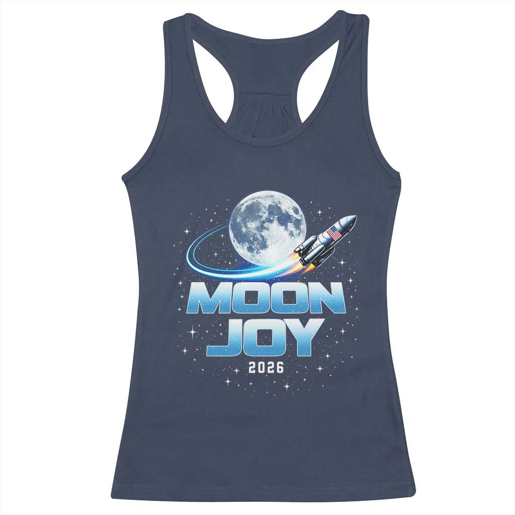 Celestial Moon Joy 2026 Racerback Tank Top Rocket Launch '26 Lunar Mission Celebration