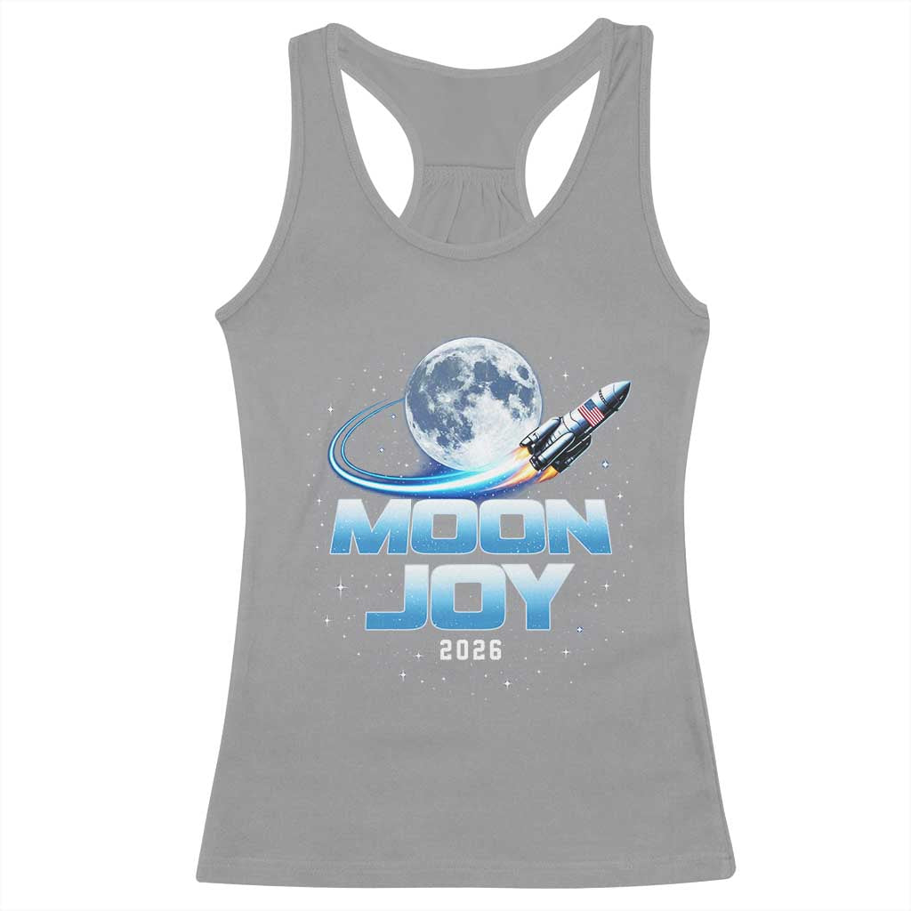 Celestial Moon Joy 2026 Racerback Tank Top Rocket Launch '26 Lunar Mission Celebration