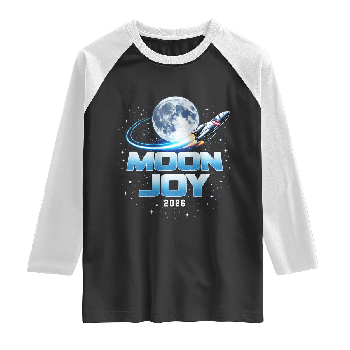 Celestial Moon Joy 2026 Raglan Shirt Rocket Launch '26 Lunar Mission Celebration