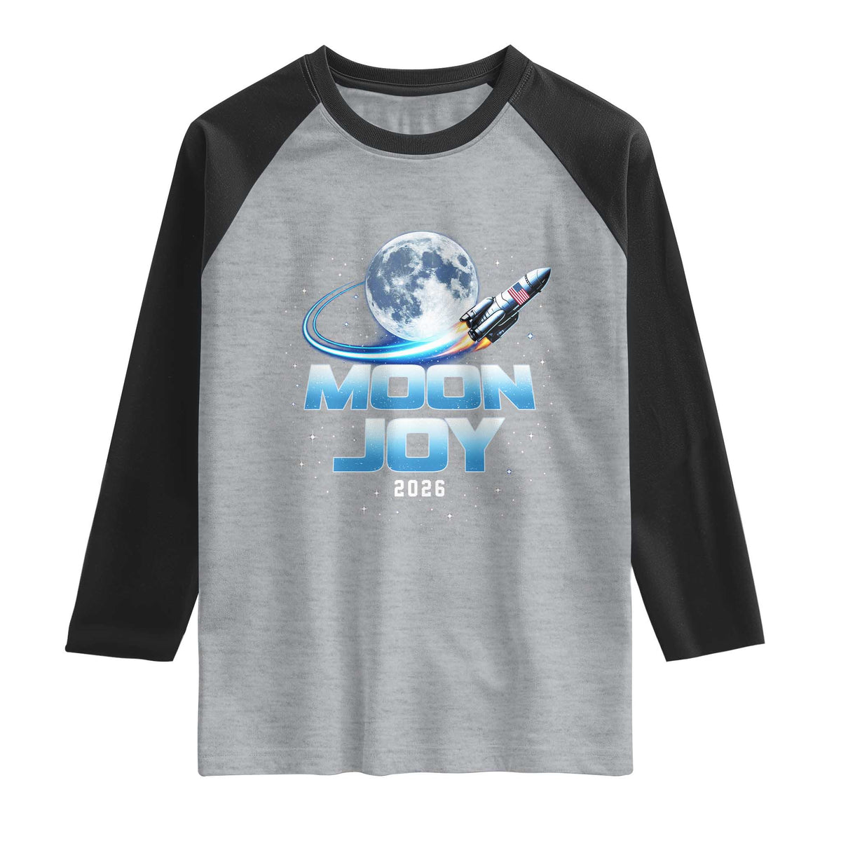 Celestial Moon Joy 2026 Raglan Shirt Rocket Launch '26 Lunar Mission Celebration