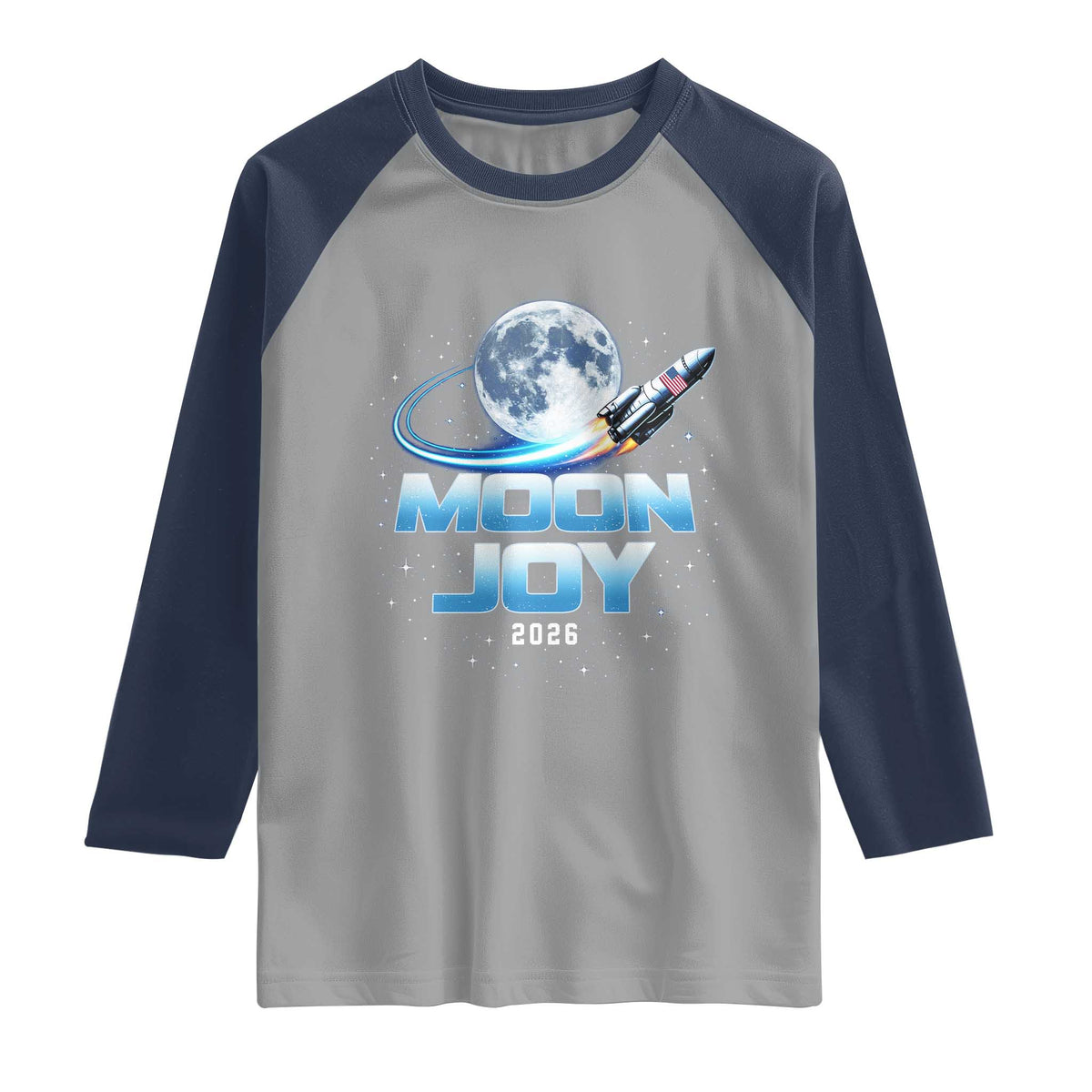Celestial Moon Joy 2026 Raglan Shirt Rocket Launch '26 Lunar Mission Celebration