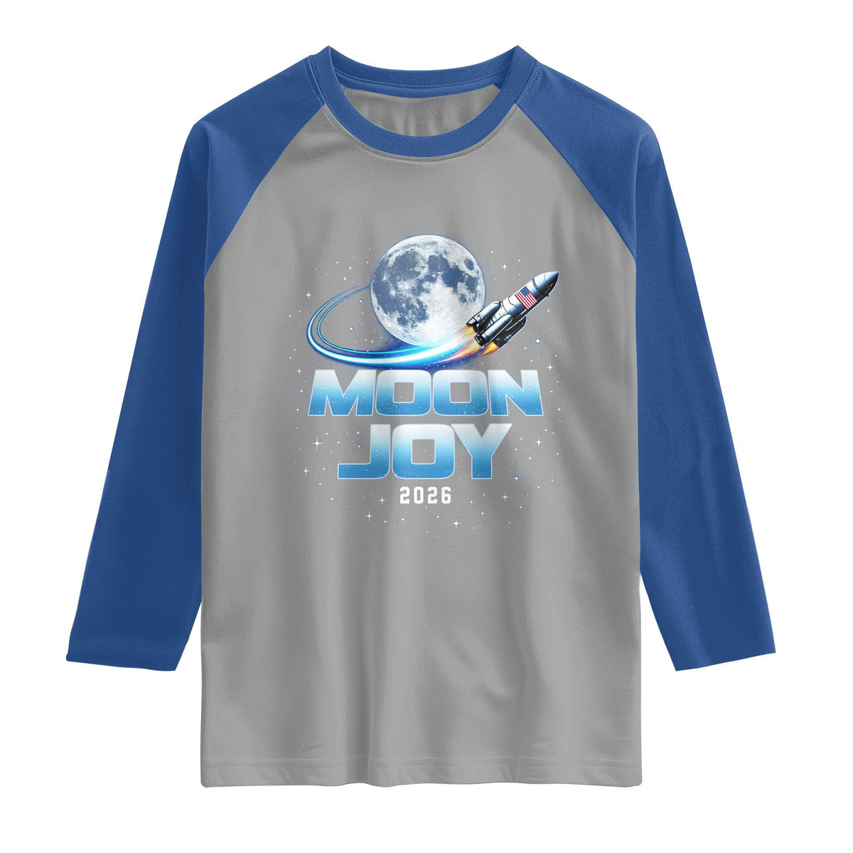Celestial Moon Joy 2026 Raglan Shirt Rocket Launch '26 Lunar Mission Celebration
