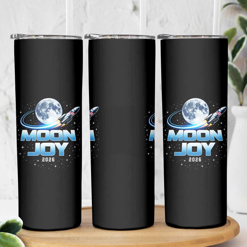Celestial Moon Joy 2026 Skinny Tumbler Rocket Launch '26 Lunar Mission Celebration