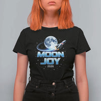 Celestial Moon Joy 2026 T Shirt For Women Rocket Launch '26 Lunar Mission Celebration