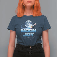 Celestial Moon Joy 2026 T Shirt For Women Rocket Launch '26 Lunar Mission Celebration