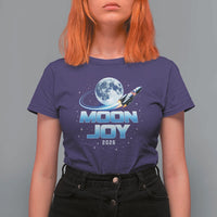 Celestial Moon Joy 2026 T Shirt For Women Rocket Launch '26 Lunar Mission Celebration