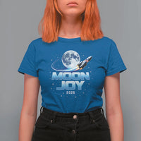 Celestial Moon Joy 2026 T Shirt For Women Rocket Launch '26 Lunar Mission Celebration