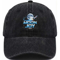 Celestial Moon Joy 2026 Washed Cotton Baseball Cap Rocket Launch '26 Lunar Mission Celebration