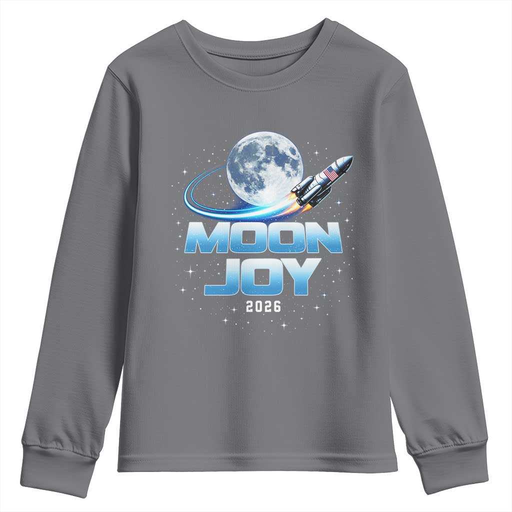 Celestial Moon Joy 2026 Youth Sweatshirt Rocket Launch '26 Lunar Mission Celebration