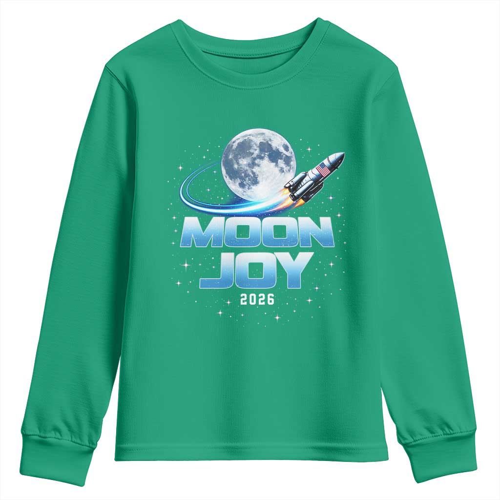 Celestial Moon Joy 2026 Youth Sweatshirt Rocket Launch '26 Lunar Mission Celebration