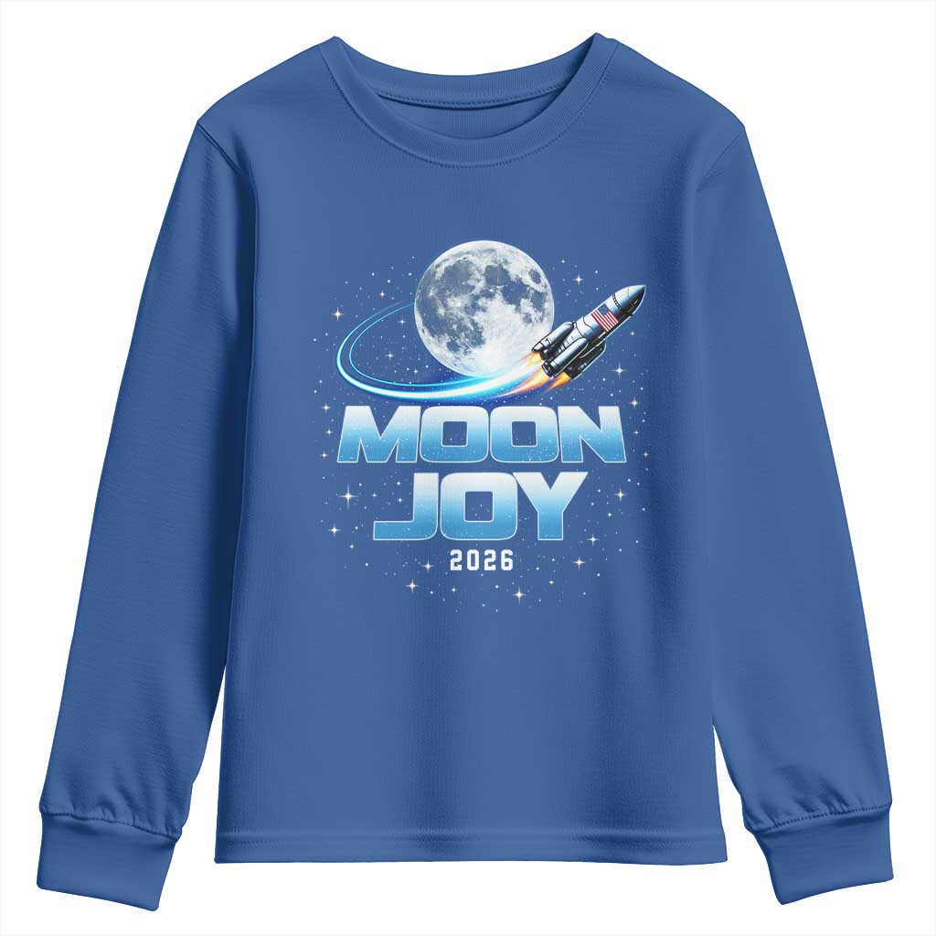 Celestial Moon Joy 2026 Youth Sweatshirt Rocket Launch '26 Lunar Mission Celebration