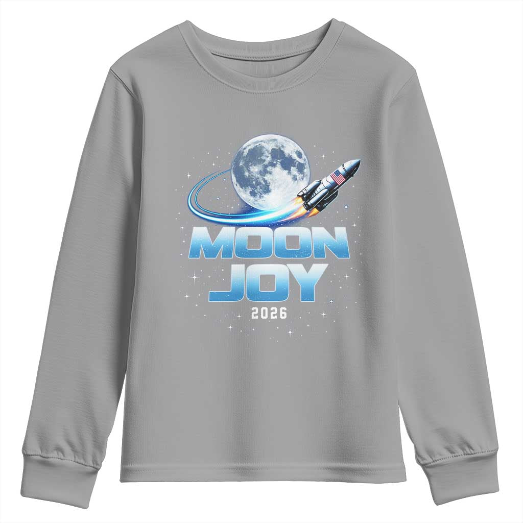 Celestial Moon Joy 2026 Youth Sweatshirt Rocket Launch '26 Lunar Mission Celebration