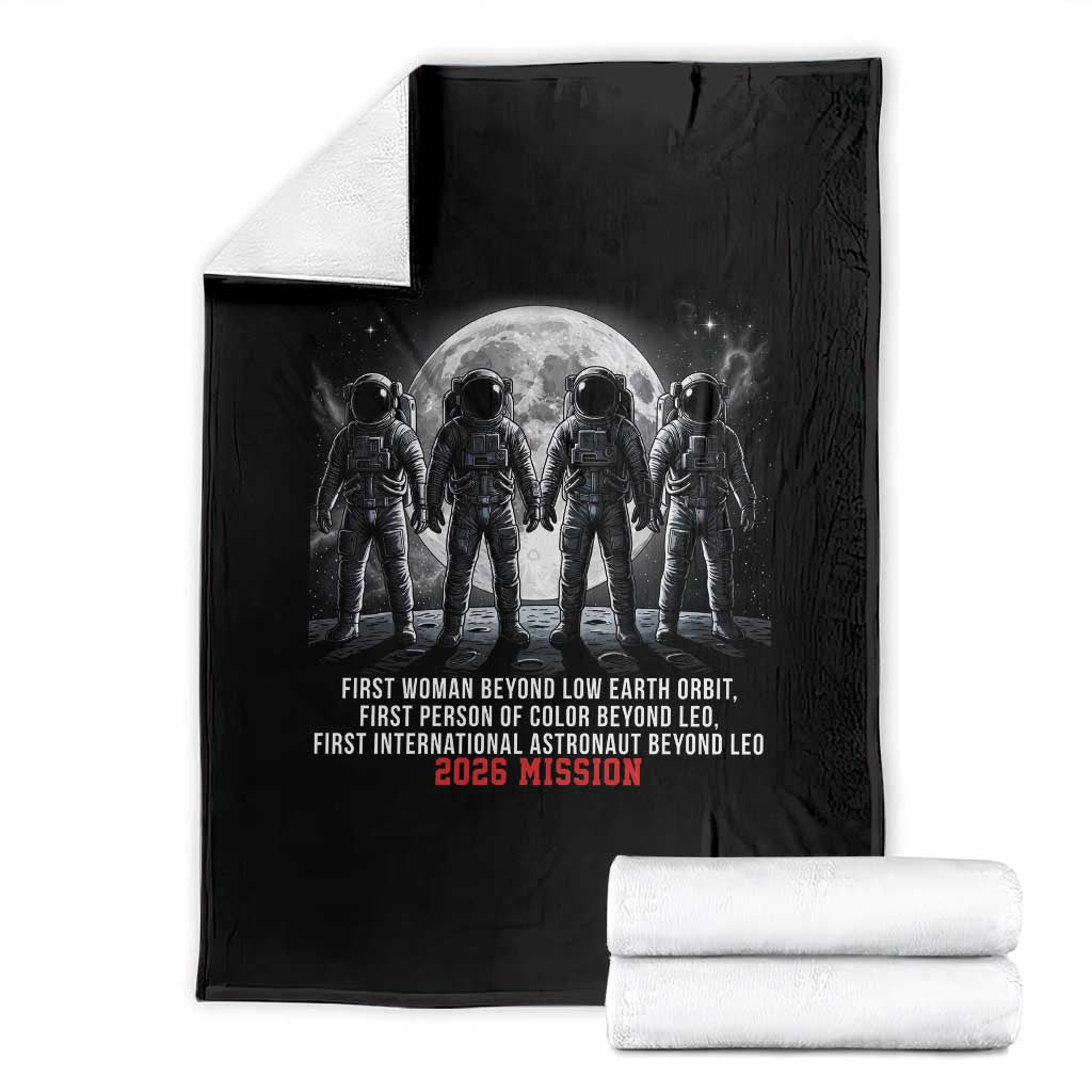 Historic 2026 Lunar Mission Crew Celebration Throw Blanket Proud To Be Beyond Low Earth Orbit