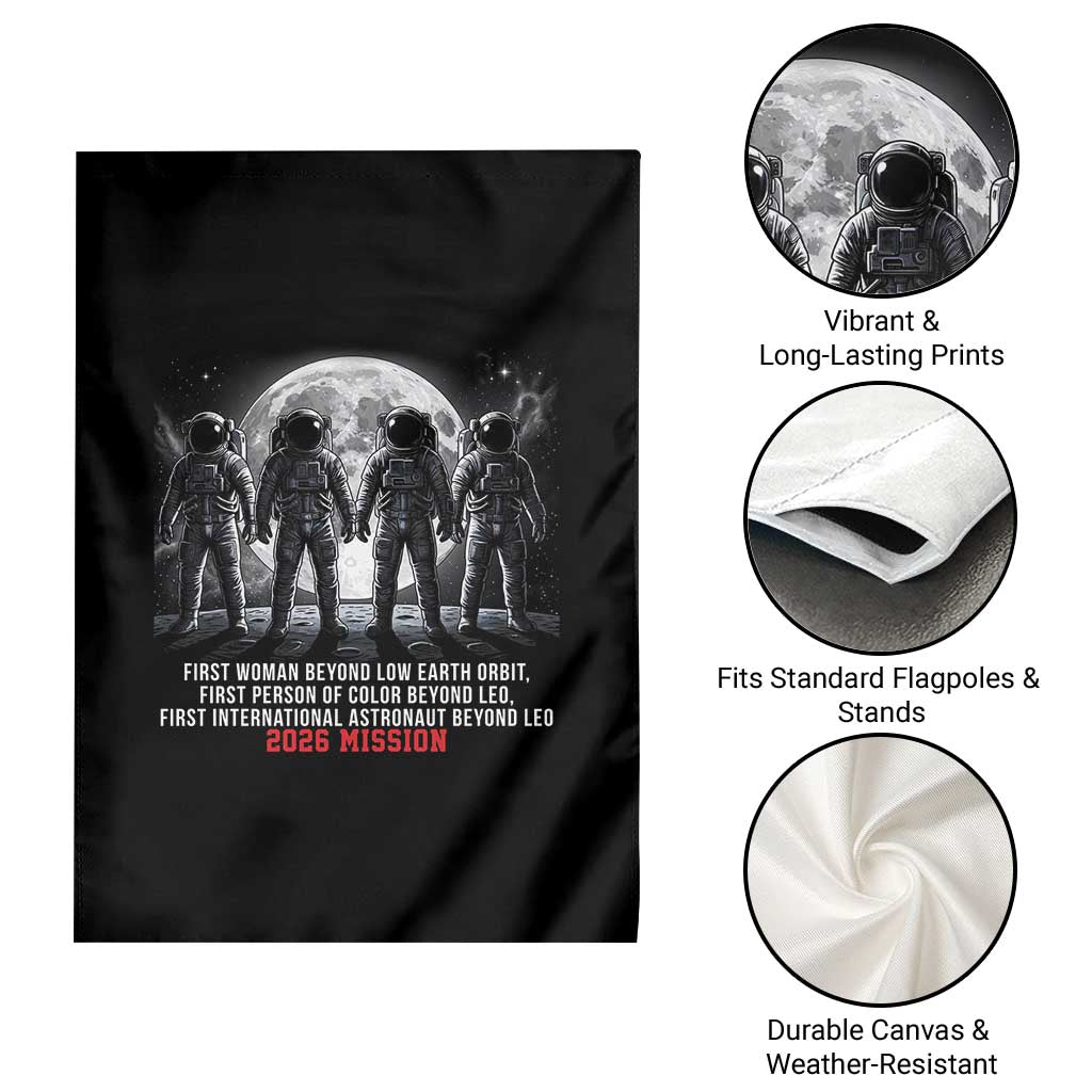Historic 2026 Lunar Mission Crew Celebration Garden Flag Proud To Be Beyond Low Earth Orbit