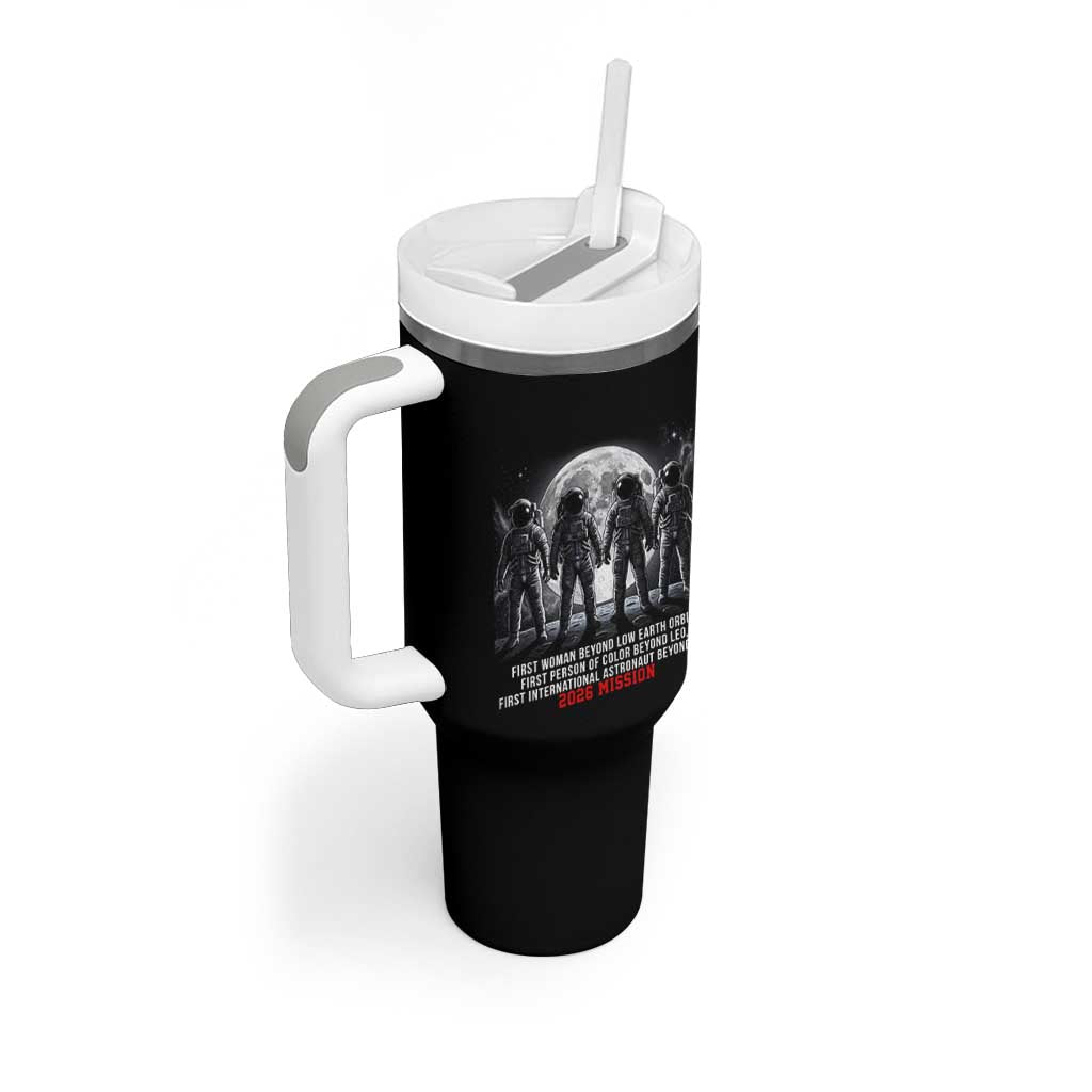 Historic 2026 Lunar Mission Crew Celebration Tumbler With Handle Proud To Be Beyond Low Earth Orbit
