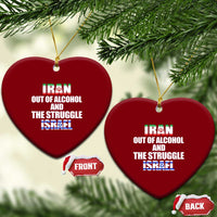 Iran Out Of Alcohol And The Struggle Israel Flag Ceramic Ornament Funny Wordplay Political Satire