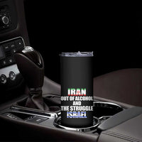 Iran Out Of Alcohol And The Struggle Israel Flag Skinny Tumbler Funny Wordplay Political Satire
