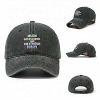 Iran Out Of Alcohol And The Struggle Israel Flag Washed Cotton Baseball Cap Funny Wordplay Political Satire