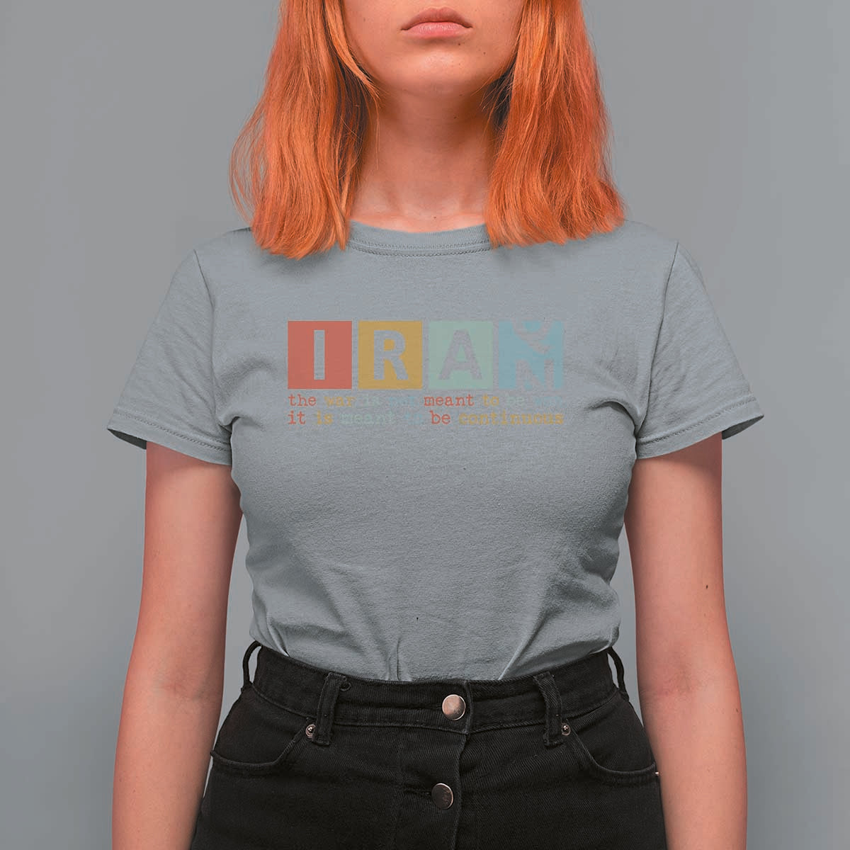 Iran The War Is Meant To Be Continuous Vintage Graphic T Shirt For Women Orwell Quotes Geopolitical Satire