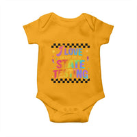 Funny I Love The Last Day Of State Testing Baby Onesie Retro Rainbow Test Day Celebration Teacher Student