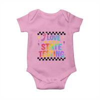 Funny I Love The Last Day Of State Testing Baby Onesie Retro Rainbow Test Day Celebration Teacher Student