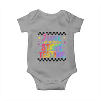 Funny I Love The Last Day Of State Testing Baby Onesie Retro Rainbow Test Day Celebration Teacher Student