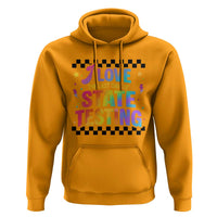 Funny I Love The Last Day Of State Testing Hoodie Retro Rainbow Test Day Celebration Teacher Student