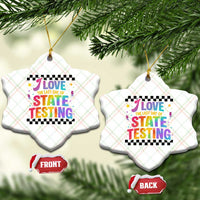 Funny I Love The Last Day Of State Testing Ceramic Ornament Retro Rainbow Test Day Celebration Teacher Student