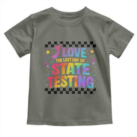 Funny I Love The Last Day Of State Testing Toddler T Shirt Retro Rainbow Test Day Celebration Teacher Student