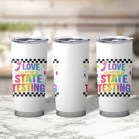 Funny I Love The Last Day Of State Testing Tumbler Cup Retro Rainbow Test Day Celebration Teacher Student