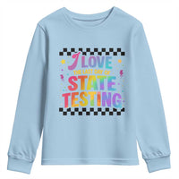 Funny I Love The Last Day Of State Testing Youth Sweatshirt Retro Rainbow Test Day Celebration Teacher Student