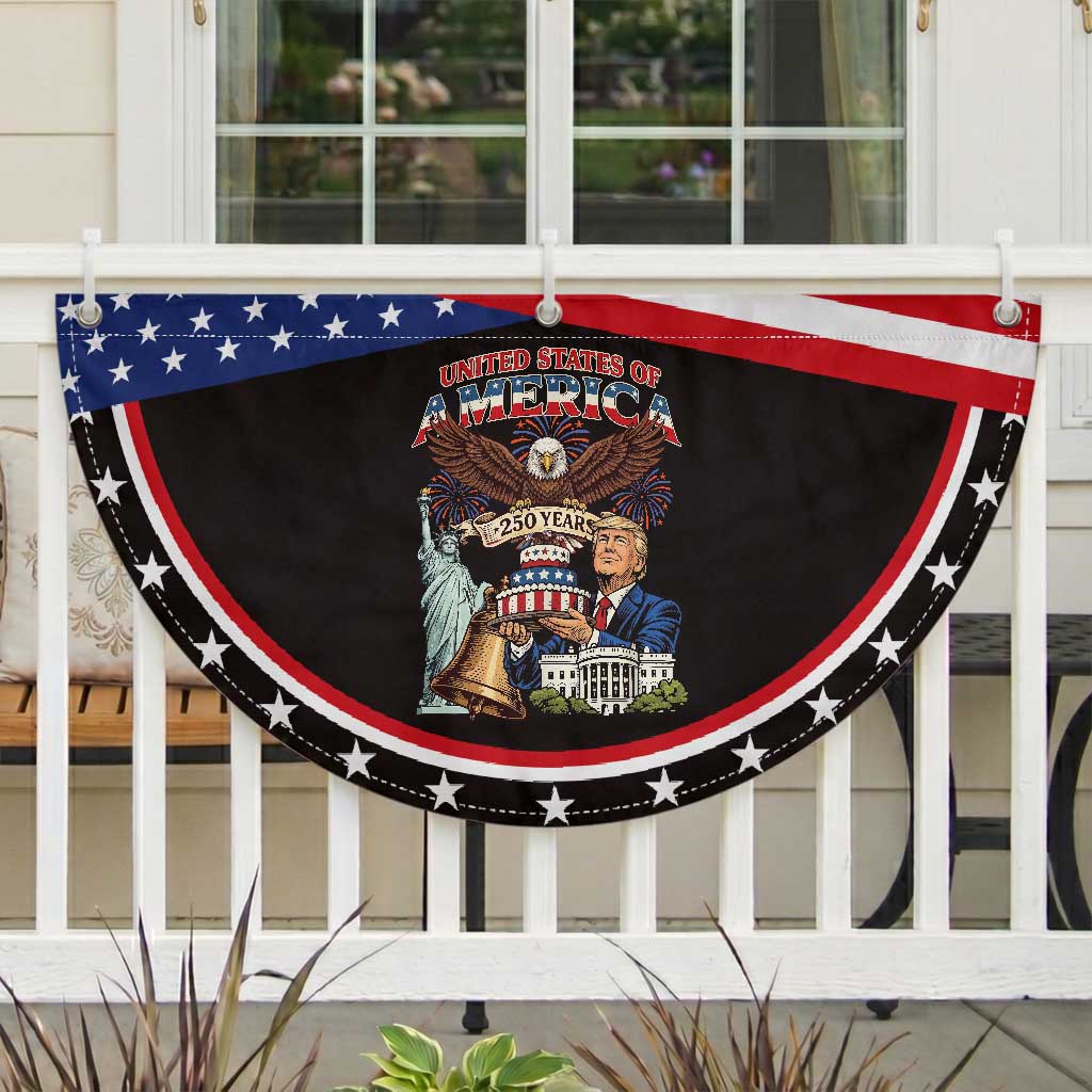 USA 250 Year Birthday America Celebration Patriotic Fan Flag Eagle and Liberty Bday Cake Politics