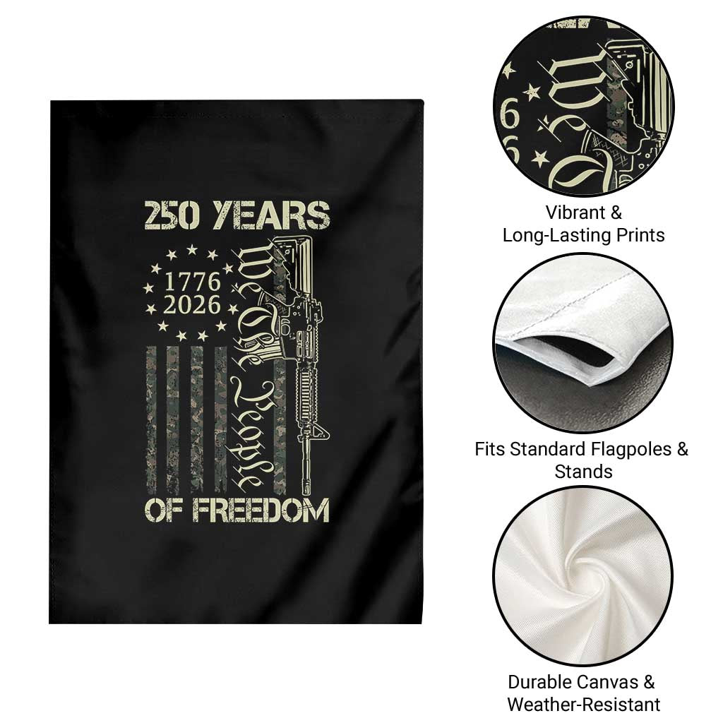 250 Years of Freedom Camo Flag Garden Flag We The People Second Amendment 1776-2026 Patriotic