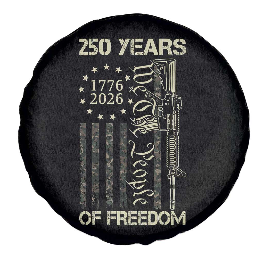 250 Years of Freedom Camo Flag Spare Tire Cover We The People Second Amendment 1776-2026 Patriotic