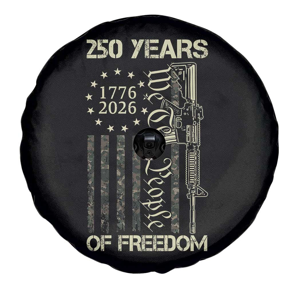 250 Years of Freedom Camo Flag Spare Tire Cover We The People Second Amendment 1776-2026 Patriotic