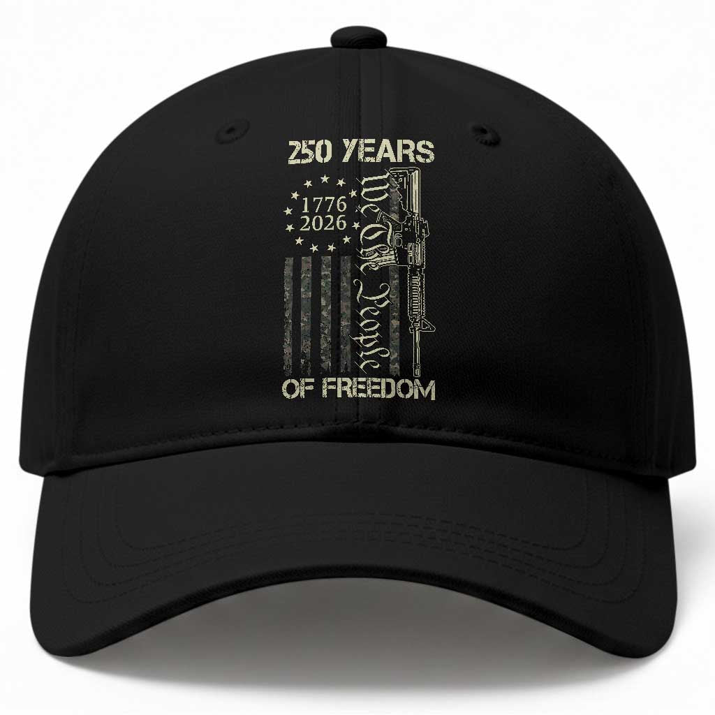 250 Years of Freedom Camo Flag Baseball Cap We The People Second Amendment 1776-2026 Patriotic