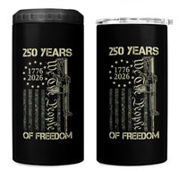 250 Years of Freedom Camo Flag 4 in 1 Can Cooler Tumbler We The People Second Amendment 1776-2026 Patriotic