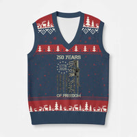 250 Years of Freedom Camo Flag V-Neck Knit Sweater Vest We The People Second Amendment 1776-2026 Patriotic