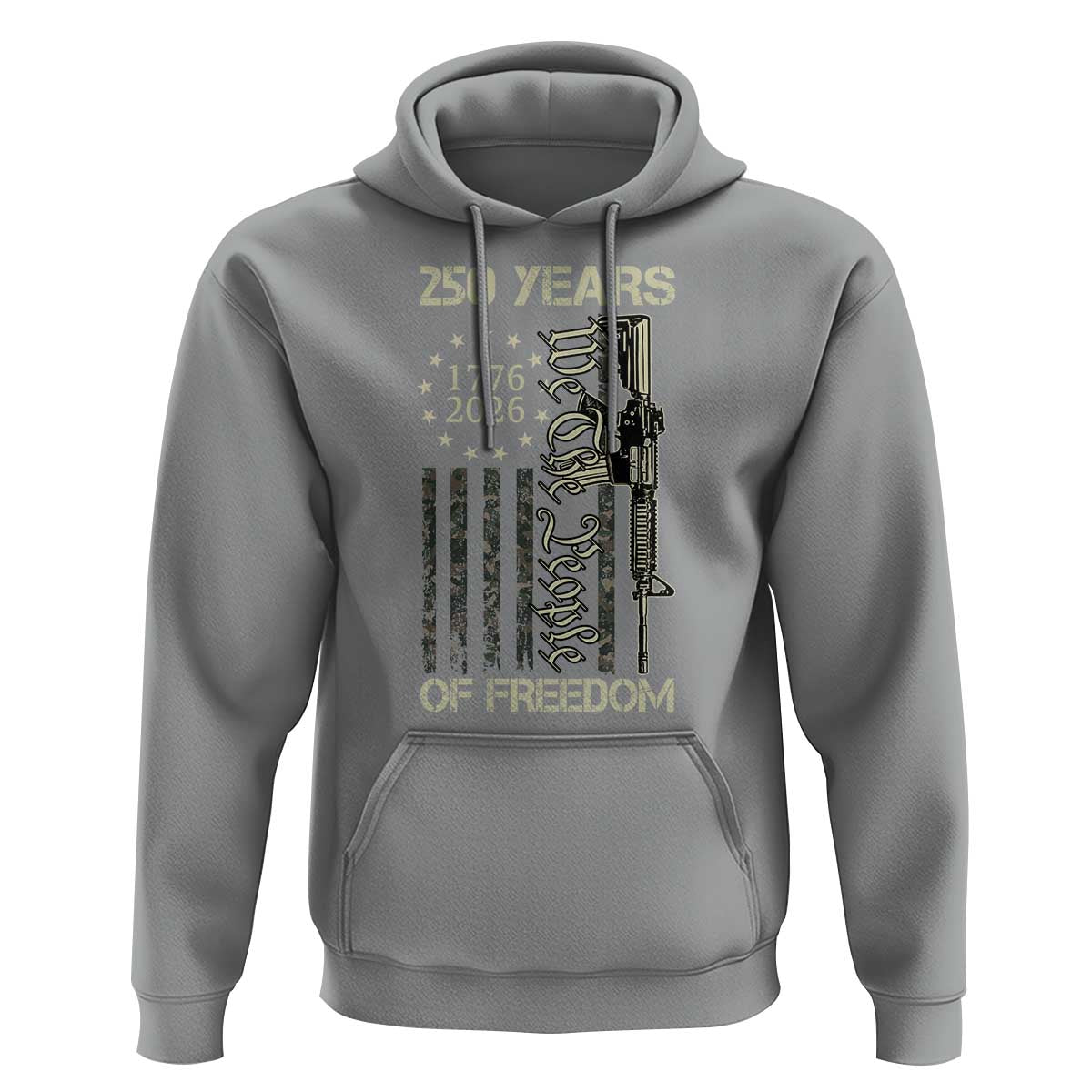250 Years of Freedom Camo Flag Hoodie We The People Second Amendment 1776-2026 Patriotic