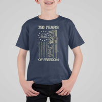 250 Years of Freedom Camo Flag T Shirt For Kid We The People Second Amendment 1776-2026 Patriotic